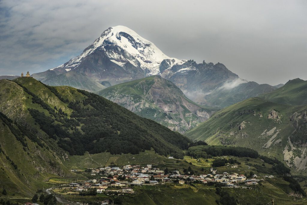 View to Mount Kazbek in Georgia