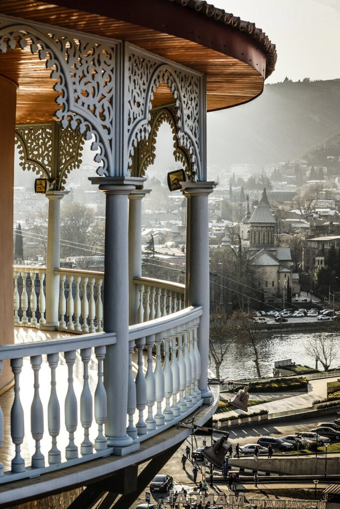 Balcony with a view to sunny Old Tbilisi