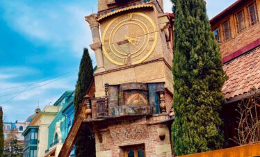 Clock tower at Gabriadze theater Tbilisi