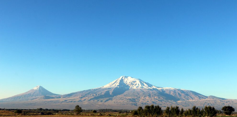 View to Mount Ararat. Self-drive tour trip to Armenia.