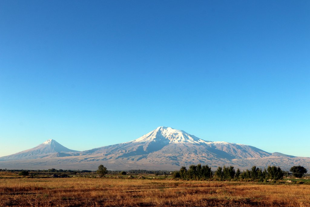 View to Mount Ararat. Self-drive tour trip to Armenia.