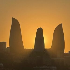 Self-drive tour Azerbaijan and Georgia with Kaukasus-Reisen from Baku to Batumi Rental car trip journey Flame towers